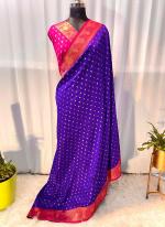 Pure Paithani Silk Purple Wedding Wear Weaving Saree